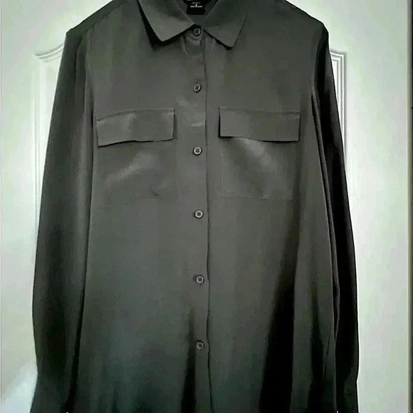 Moda International Black Button Down Blouse - Picture 2 of 4